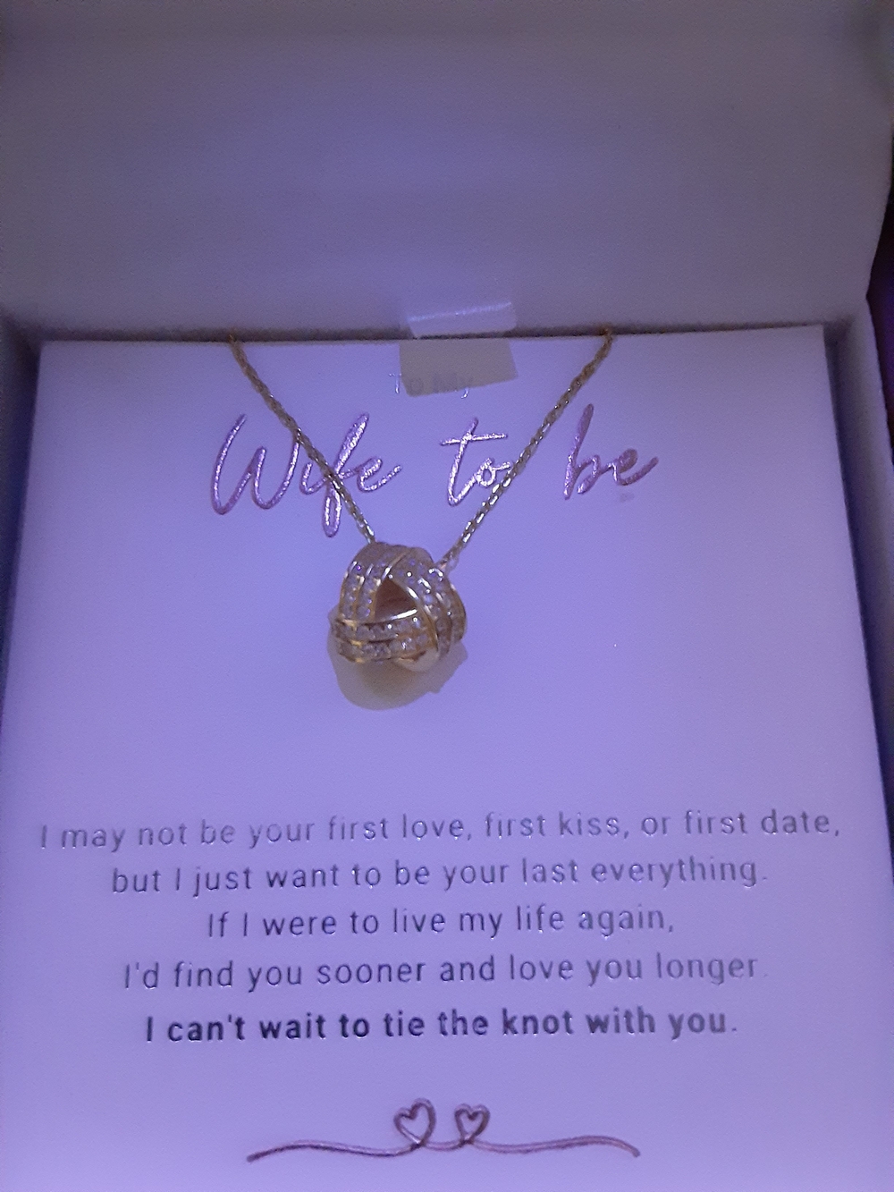 Gold Knot Pendant Necklace - Wife To Be Gift